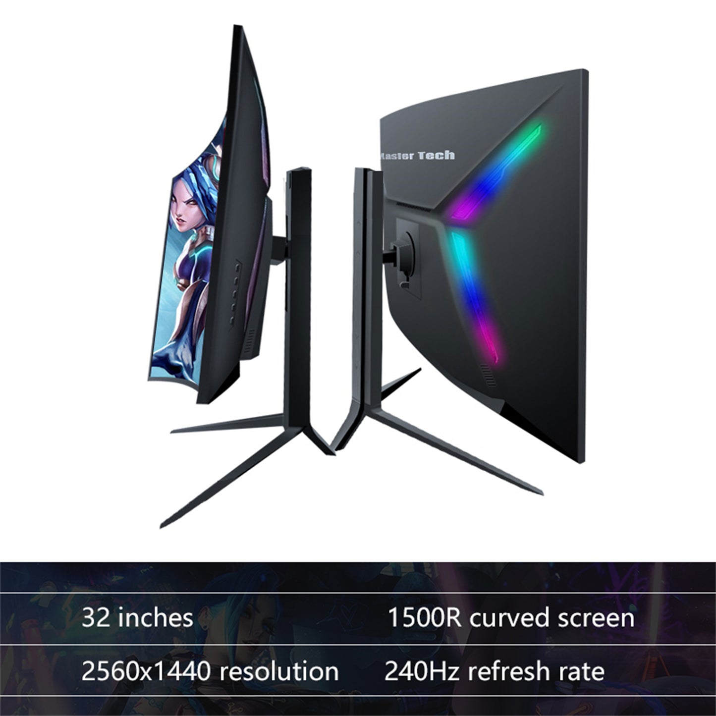 32 Curved Monitor 240HZ 2560x1440p 1ms Freesync HD LED Gaming Monitor"